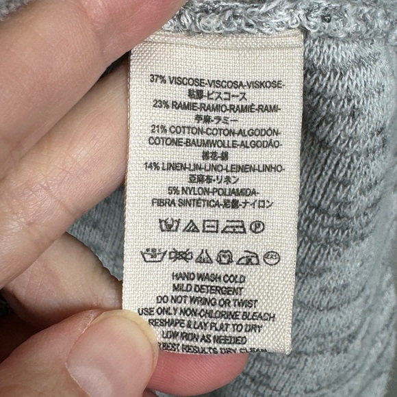 Free People Never Again Ribbed Cardigan Gray Asym Hem Small - Picture 10 of 15